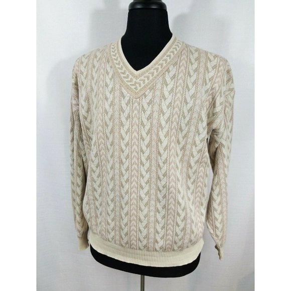 Crossings Other - Crossings Mens Large Long Sleeve Tan Winter Warm USA Made Cotton Loose Wrist